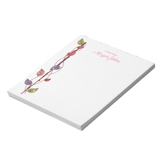 Modernes Monogramm Stilvolles Boho Farbenspiel Notizblock (Rotiert)