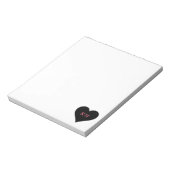 Modernes Monogramm Stilvolles, einfaches Schwarzes Notizblock (Rotiert)