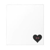 Modernes Monogramm Stilvolles, einfaches Schwarzes Notizblock (Vorderseite)