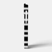 Modernes Monogramm Streifen Muster Schwarz Weiß Case-Mate iPhone Hülle (Rückseite / Links)