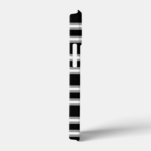 Modernes Monogramm Streifen Muster Schwarz Weiß Case-Mate iPhone Hülle (Rückseite / Rechts)