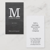 Modernes Monogramm (Tafel) Visitenkarte (Vorne/Hinten)