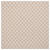 Modernes Monogramm TAN und weißes Quatrefoil Stoff (Muster)
