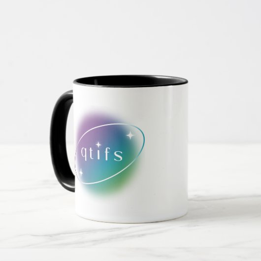 Modernes Monogramm Tasse (Vorderseite Links)
