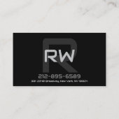 Modernes Monogramm Telefonnummerkarte (Rückseite)