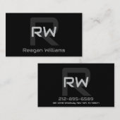 Modernes Monogramm Telefonnummerkarte (Vorne/Hinten)