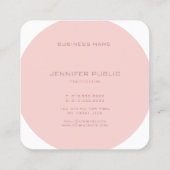 Modernes Monogramm Trendmodell Blush Pink Weiß Quadratische Visitenkarte (Rückseite)