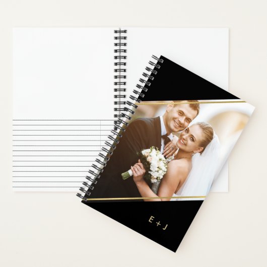 Modernes Monogramm und Foto Notizblock (Innen)