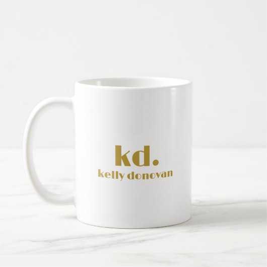 Modernes Monogramm und Name Minimalistisches Desig Kaffeetasse (Links)