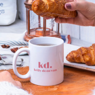 Modernes Monogramm und Name Minimalistisches Desig Kaffeetasse