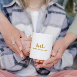 Modernes Monogramm und Name Minimalistisches Desig Kaffeetasse