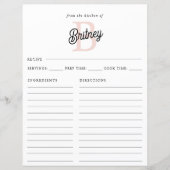 Modernes Monogramm und Name Pastellrosa Rezept (Vorderseite)