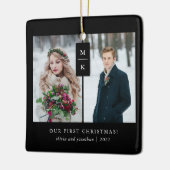 Modernes Monogramm | Unsere ersten Weihnachten mit Keramikornament (Links)