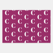 Modernes Monogramm Violett lila Pflaume nach dem e Geschenkpapier Set (Vorderseite 3)