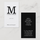 Modernes Monogramm Visitenkarte (Vorne/Hinten)