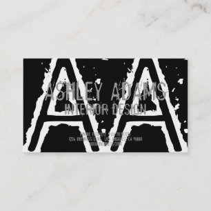 MODERNES MONOGRAMM-VISITENKARTE-SCHWARZES VISITENKARTE