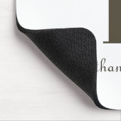 Modernes Monogramm-Weiß Mousepad (Ecke)