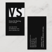 Modernes Monogramm (weiß) Visitenkarte (Vorne/Hinten)