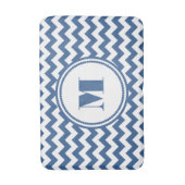 Modernes Monogramm Zickzack gestrichen Badematte (Vorderseite Vertikal)