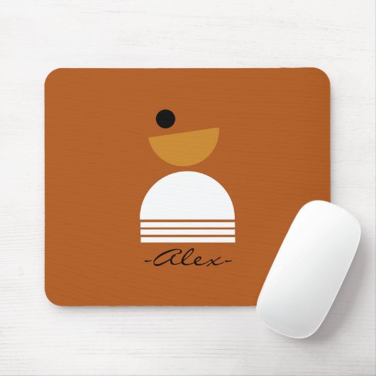 Modernes, monogrammatikales minimales Design Braun Mousepad (Mit Mouse)