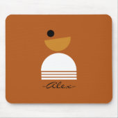 Modernes, monogrammatikales minimales Design Braun Mousepad (Vorne)