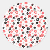 Modernes monogrammatisches Muster Runder Aufkleber (Vorderseite)