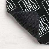 Modernes monogrammiertes Muster | Schwarz & Weiß Mousepad (Ecke)