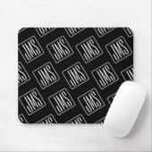 Modernes monogrammiertes Muster | Schwarz & Weiß Mousepad (Mit Mouse)