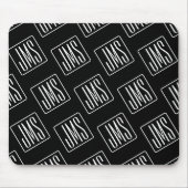 Modernes monogrammiertes Muster | Schwarz & Weiß Mousepad (Vorne)