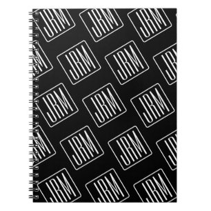 Modernes monogrammiertes Muster Schwarz & Weiß Notizblock