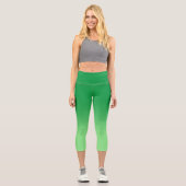 Modernes Monotone-Licht bis Kelly Green Gradient Capri Leggings (Vorderseite)