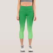 Modernes Monotone-Licht bis Kelly Green Gradient Capri Leggings (Vorderseite)