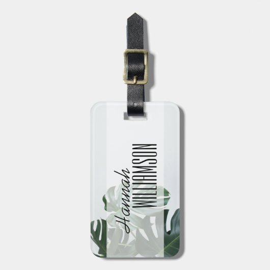 Modernes Monstera Gepäckanhänger (Vorderseite vertikal)