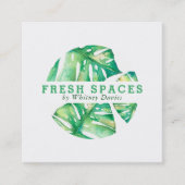 MODERNES MONSTERA LEAF LOGO stilvolles Gesundheits Quadratische Visitenkarte (Vorderseite)