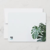Modernes Monstera Mitteilungskarte (Rückseite)