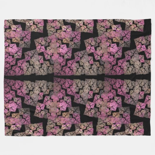 Modernes Mosaik - Fraktal Fleecedecke (Vorderseite (Horizontal))