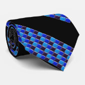 Modernes Mosaik in schwarz, königsblau, schick Krawatte (Gerollt)