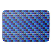 Modernes Mosaik in schwarz, königsblau und hellbla Badematte (Vorderseite)