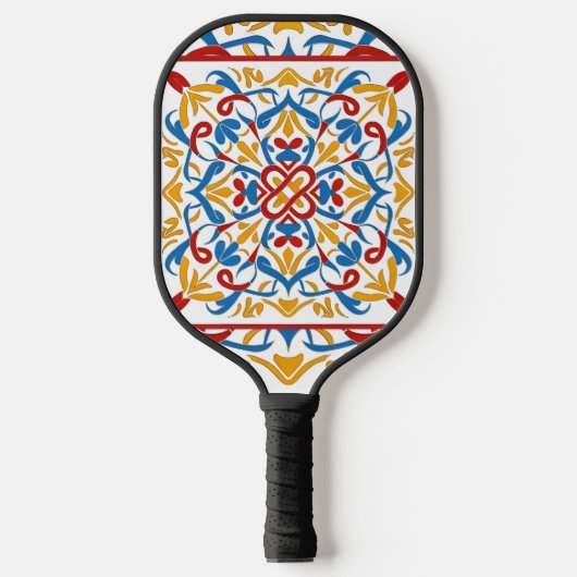 modernes Mosaik, Mandala-Muster Pickleball Schläger (Vorderseite)