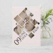 Modernes Mosaik mit monogramm Hochzeit Einladung (Stehend Vorderseite)