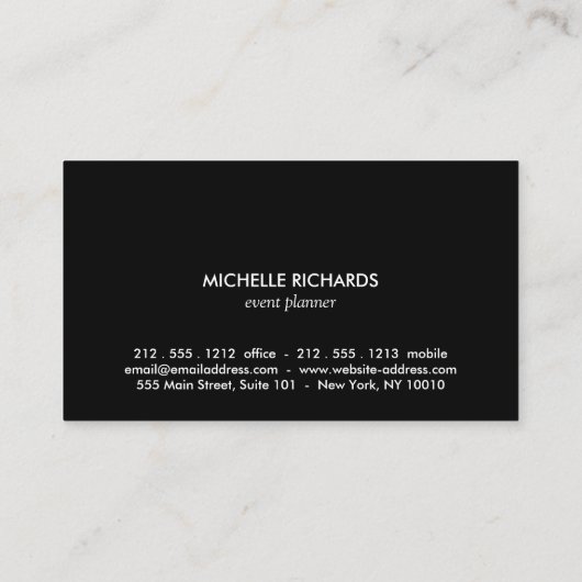 MODERNES MOTIF FÜR VERANSTALTUNGSPLÄNDER VISITENKARTE (Rückseite)