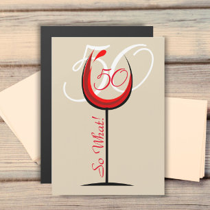 Modernes Motivierend Rotes Weinglas 50. Geburtstag Magnetkarte