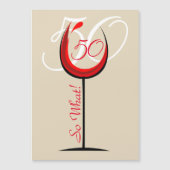 Modernes Motivierend Rotes Weinglas 50. Geburtstag Magnetkarte (Vorderseite)