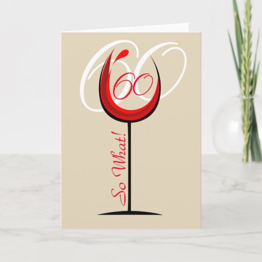 Modernes Motivierend Rotes Weinglas 60 Geburtstag Karte Zazzle De