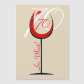 Modernes Motivierend Rotes Weinglas 70. Geburtstag Magnetkarte (Vorderseite)