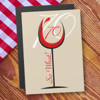 Modernes Motivierend Rotes Weinglas 70. Geburtstag