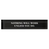 Modernes Motivierend Schwarz-Weiß-Zeichen Namensplakette (Vorderseite)