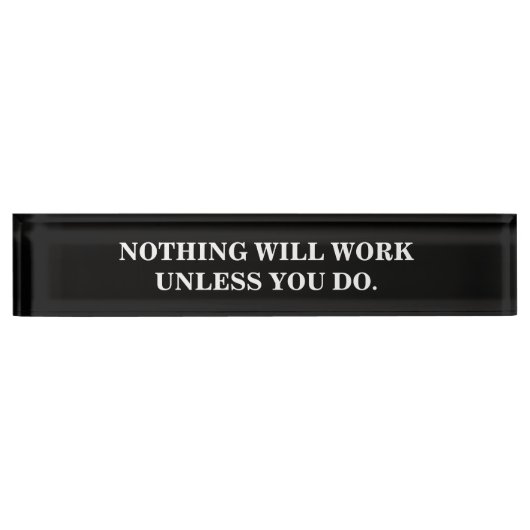 Modernes Motivierend Schwarz-Weiß-Zeichen Namensplakette (Vorderseite)