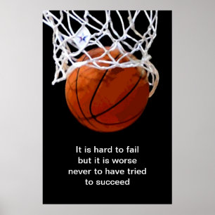 Modernes Motivierend Zitat-Basketball-Poster Poster