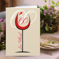Modernes motivierendes rotes Weinglas 60. Geburtst